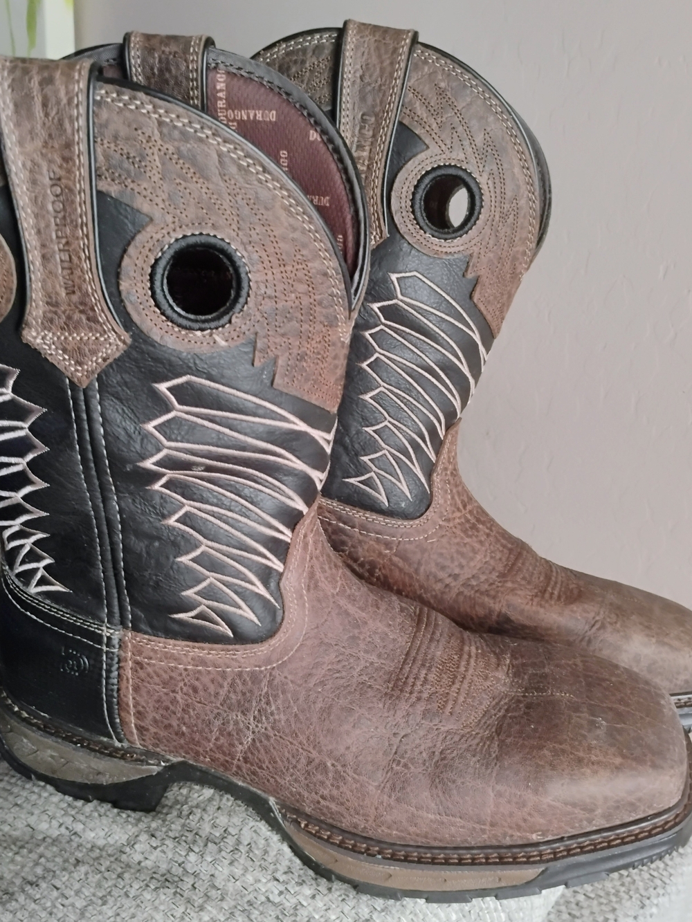 Durango Size 12W Brown and Black Composite Toe Waterproof Pull On Work Boots